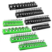 8PCS Magnetic Socket Organizer Set, Magnetic Socket Holder, 1/4", 3/8", 1/2"