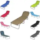 Folding Sun Lounger Patio Day Bed Garden Outdoor Furniture Steel & Fabric Au BP