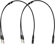 2pcs Audio Splitter Cable Dual Male to Female Y Adapter for Headphones and Microphone Plated Connector for Enhanced Sound Compatible with Laptops