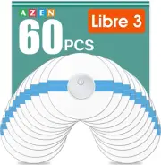 AZEN 60 Pack Freestyle Sensor Covers for Libre 3, Waterproof Adhesive Patches, A