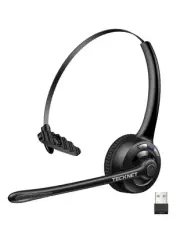 Wireless Headset, Bluetooth Headphones with Noise Cancelling Microphone for T...
