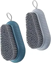 LOLIPPYY 2Pcs Nail Scrubber Brush Soft Bristle Nail Cleaning Brush for Durable and Portable Manicure Tool for Dirt Removal Grey