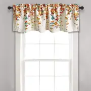 Weeping Flower Light Filtering Valance, 52" W x 18" L + 2" Header, Turquoise ...