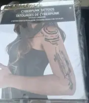 Cyberpunk Tattoos / 2 Sheets Temporary Tattoos NEW In Package