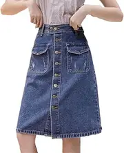 [Alloaone] Women Spring Summer Casual Sexy Fashion Denim Skirt
