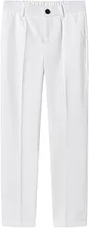 [FastRockee] Boys Dress Pants Adjustable Waist Straight Slim Fit Flat Front Twill Chino Pants 5T-16Y