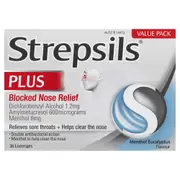 Strepsils Plus Blocked Nose Relief Lozenges 36 Pack