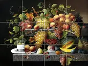 Art Severin Roesen Grape Fruit Mural Ceramic Backsplash Bath Tile #1847