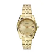 Fossil Scarlette Three-Hand Date Gold-Tone Stainless Steel Watch ES5338 Yellow Gold