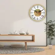 Gold Tone Bezel Roman Numerals Quartz Clock Insert 80mm Diameter for Crafts