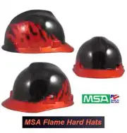 MSA BLACK FIRE Specialty Cap Style Hard Hat with Ratchet Suspension (Flame) NEW
