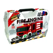 106pc Construct IT Build-ables Fire Engine Emergency DIY Building Toy Red 5y+