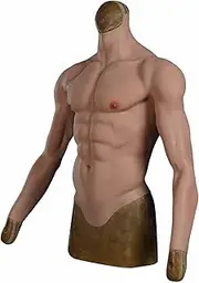 Silicone Muscle Chest with Arms Realistic Male Chest Aimulation Silicone Soft Skin for Crossdresser Props