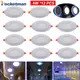 12 件 LED 面板筒燈 6W 3 型號 LED 燈吸頂燈雙色嵌入式燈室內照明燈泡圓形/方形暖白色/白色 + 藍色帶