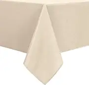 DWCN Rectangle Tablecloth - Waterproof & Wrinkle Resistant Washable Fabric Table Cloth for Dining, Party and Outdoor Use,152 x 152cm,Beige