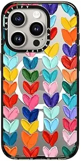 CASETiFY Impact Case for iPhone 15 Pro [4X Military Grade Drop Tested / 8.2ft Drop Protection/Compatible with Magsafe] - Clear Polka Daub Hearts - Clear Black
