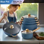 New 12pcs Stainless Steel Non-Stick Cookware Set, Frying Pan, Skillet with Lid,