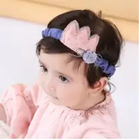 在飛比找森森購物網優惠-UNICO 韓版 兒童網紗皇冠造型棉髮帶