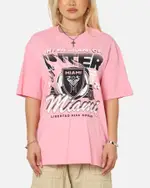 [MITCHELL & NESS] Mitchell & Ness Inter Miami Cf Flaming Ball T-shirt Pink - Size L L Pink