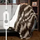 Ultra-Soft Sherpa Heated Throw Blanket with 4 Heat Levels & Auto Off, 50''x60''