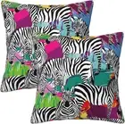 Gkyygk Zebra Tropic Animal Pillowcase Set, Colorful Summer Jungle Color_19