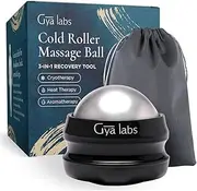 [Gya Labs] Cold Massage Roller Ball - 3-in-1 Recovery Tool for Cryotherapy, Heat Therapy & Aromatherapy - Massage Ball for Back - Muscle Roller Ball for Massage Oil - Massage Ball Roller for Face & Cold Therapy Ball