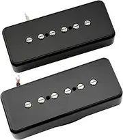 Artec ASA90 Alnico 5 Magnet Soapbar Type P90 Single Coil Pickup Electric Guitar Neck Bridge Pickups Set 7.5K, Black