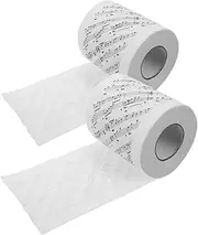 FRCOLOR 2 Rolls Musical Tissue Paper: Bathroom Musical Notes Toilet Paper - Restroom Novelty Soft Tissue Roll with Music Note Prints