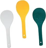 iplusmile 3Pcs Non Stick Rice Spoon Ceramic Rice Scoop Utensils with Comfortable Handle for Easy Serving Elegant Design and Kitchen Dining Tool