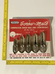 Stanley Screw-Mate Rare Cello Set Boatbuilder Countersink Drill Bit NOS 1525A