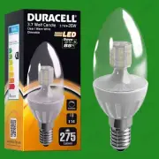 12x 3.7W Dimmable Duracell LED Clear Candle Instant On Light Bulb SES E14 Lamp