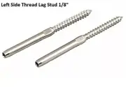 Lag Screw Swage Stud Fitting Left Hand Thread for 1/8" Cable Railing