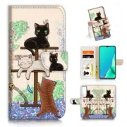 ( For Samsung S21 FE ) Wallet Case Cover AJ23249 Cartoon Cat
