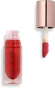 Revolution Beauty, Pout Bomb Plumping Lip Gloss, High Shine, Rich Glossy Pigment, Infused with Vitamin E, Juicy Red, 0.15 Fl. Oz.