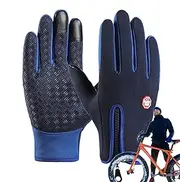 [Generic] Waterproof Winter Gloves, Windproof Touch Screen Gloves, Winter Warming Accessories, Zipper Design Thermal Gloves for Cycling Hiking