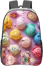 [DRTGEDS] Many Colored Ice Cream Clear Backpack,High Capacity Clear Bag For Travel,Work,Festival, Concerts Women Men Unisex