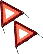 Gatuida Car Safety Sign Kit 2 Pack Reflective Triangle Warning Sign Roadside Hazard Use Night Visibility Easy Storage (Warning Triangle)