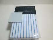 NEW Ralph Lauren Prescot Stripe King Flat Sheet ~ Blue and White Stripe $215
