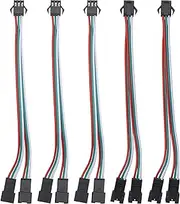 5Pieces ShareGoo 15cm SM 2.54 Splitter JST Connector 1 Male to 2Female Cable 2Pin 3Pin 4Pin 5Pin Plugs for CCT RGB RGBW LED Strip Light (SM-3Pin)