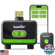 RainPoint WiFi Water Timer for Garden Hose with Brass Inlet, 2-Zone Smart Hos