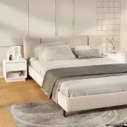 NNEVL Bedside Cabinets 2 pcs High Gloss White 45x34x44 cm Chipboard