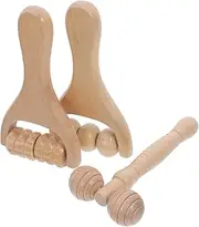 VICASKY 3pcs Wooden Face Roller Portable Massage Tool for Neck and Facial Relaxation for Skincare Routine Effortless Rolling Motion Versatile Wood Therapy Massage Tools for Women