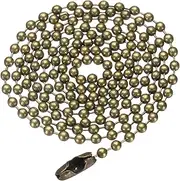 [uxcell] Stainless Steel Ball Chain 2.4mm 23.6" Length Round Bead Necklace Dog Tag Pull Chains with Connectors Clasps for Men Women Jewelry Making Bracelets Keychain, Bronze