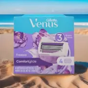 Gillette Venus Comfortglide Freesia 3 Blades 4 Cartridges Refill Factory Sealed