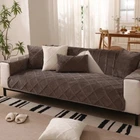 Crystal Velvet Plush Thick Plaid Sofa Cover Non-Slip Sofa Armrest Backrest Towel