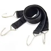 Flat Bungee Cord, 32 inch Heavy Duty Bungee Cord with Hooks 32 inch X 2 Black