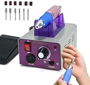 Professional Electric Nail Drill: 25000RPM Electric Nail File Drill, Corded Nail Drill for Gel Nails with Foot Pedal & 6 Drill Bits, Perfect for Manicure Salon & Home Use