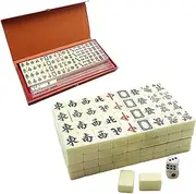 Chinese Mahjong Game Set - Travel Mahjong Set, Mahjong Set Tiles Case | High-Grade Materials Miini Mahjong Home Chinese Game Dice Bag, Carrying Case Portable Mahjong Game Set for Travel Home Parties