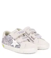 [Golden Goose Kids] Golden Goose Kids Old School glitter and suede sneakers UK 0 white