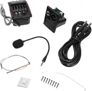 Vaguelly 5 Band Acoustic Guitar Preamp with LCD Tuner Microphone Piezo Pickup Equalizer for Enhanced Sonic Clarity Includes Installation Accessories Indicator